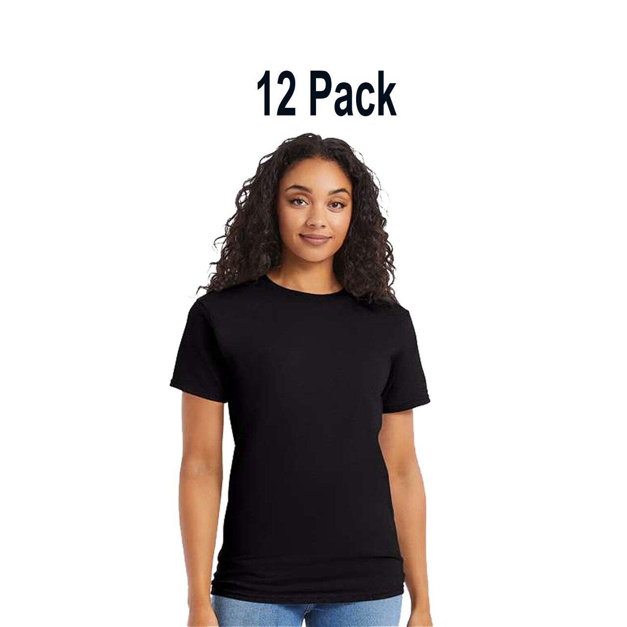 12 Pack: Hanes Unisex Essential Crewneck Short Sleeve T Shirt For Workwear Use